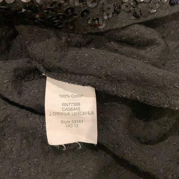 J Crew Woman’s Black Sequin Top with 3/4 length Sleeves Size S - Picture 6 of 10